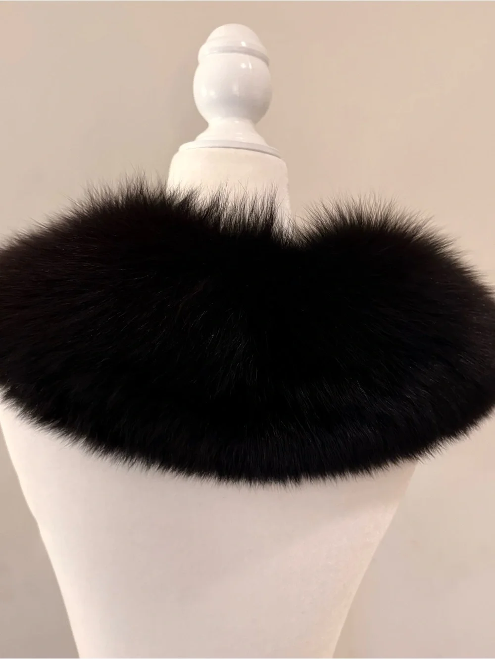 Black Luxurious Fox Fur Wrap Collar — 48 inches long